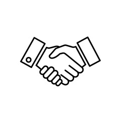 Obraz premium Handshake icon, business agreement, partnership, trust, teamwork, cooperation, success, connection