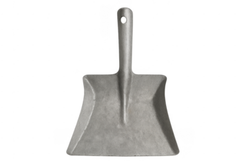 Metal dustpan for sweeping up dirt and debris