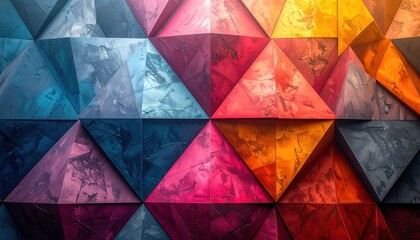 Colorful Geometric Triangle Pattern - A Modern Abstract Design.