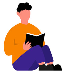 Illustration of Person Reading a Book