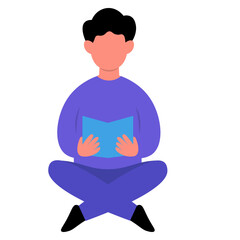 Illustration of Person Reading a Book