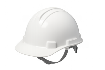 White hard hat providing construction site safety protection