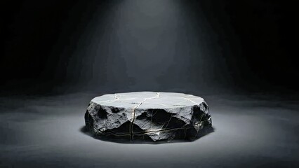 Elegant Dark Stone Pedestal Display Stand for Modern Product Presentation Mockup