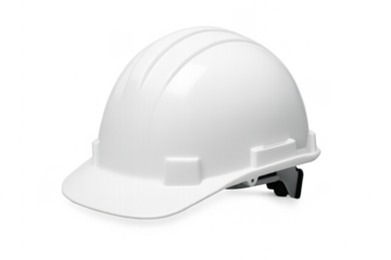 White hard hat providing construction site safety protection