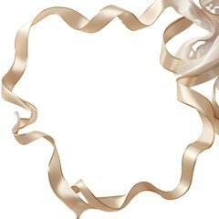 Golden ribbon frame on a white background
