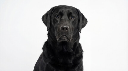 Fototapeta premium Portrait of Black Labrador Retriever Dog Isolated on Clean Background