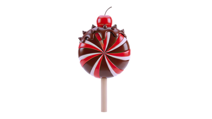 Chocolate and Cherry Swirl Lollipop
