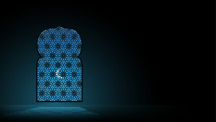 islamic background with arabic arch windows