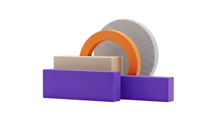 Abstract Geometric Shapes Composition