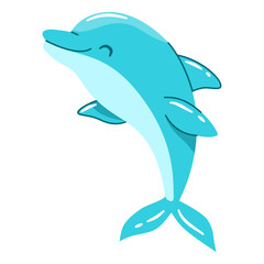 Fototapeta premium Cheerful Dolphin Performing Illustration. Isolated Vector Cartoon Character
