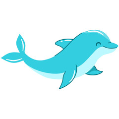 Fototapeta premium Cheerful Dolphin Performing Illustration. Isolated Vector Cartoon Character