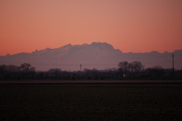 Monte Rosa Italy Mountains Alps Sunset