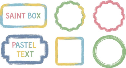 Collection of hand drawn decorative frames and borders in various shapes and colors