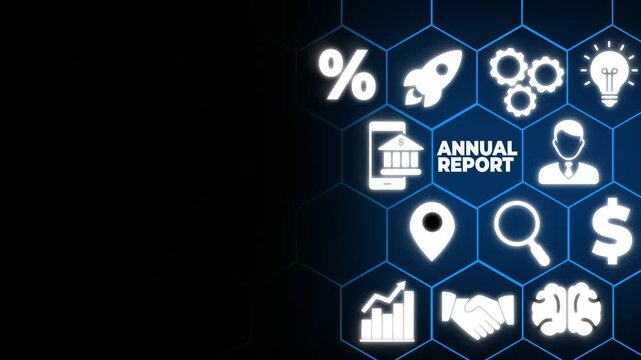 Annual sales report concept. Data analytics for driving agile decision making, improving process, adjusting sales strategy. Sales volume, leads, new accounts, revenue.