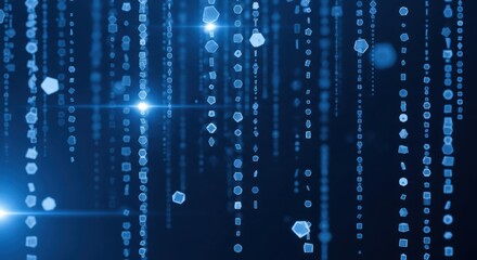 Abstract Blue Geometric Shapes Falling