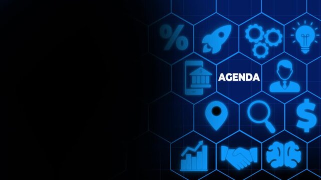 Agenda meeting appointment activity information concept. List of meeting activities in the order to be taken up, beginning with the call to order, ending with adjournment. Touching agenda - Powered by Adobe