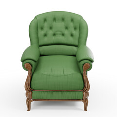 green leather armchair
