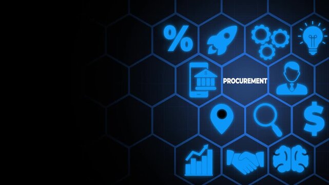 Digital procurement and supply chain management concept. Digital procurement process integrated with analytics, logistics, contracts, supply chain management. Digital transformation,