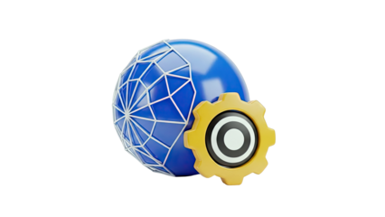 Abstract Globe and Gear Icon