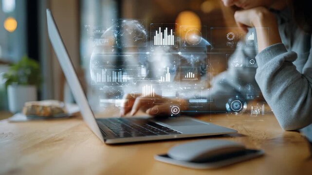 Effective hybrid team collaboration for online business productivity through innovative digital tools at a cozy workspace