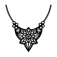 silver patterned necklace jewelry