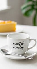 Obraz premium White Cup Spoon Cake Table