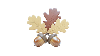 Autumn Oak Leaves and Acorns Decoration