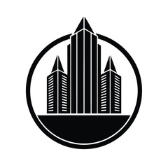 skyscraper reflection glass icon