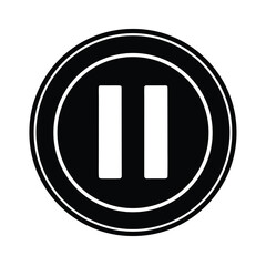 metallic pause button icon