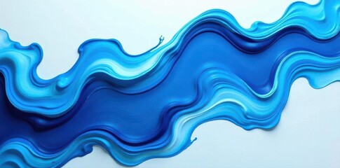 Swirling blue and white paint textures, abstract art , marble, blue