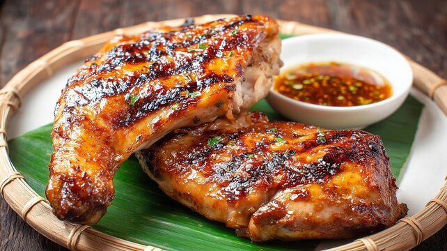 grilled chicken, gai yang, Thai food