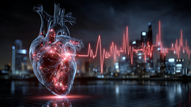 A detailed 3D illustration of an Electrocardiogram ECG displaying sinus arrhythmia, a condition characterized by irregular heart rhythms originating from the sinus node.