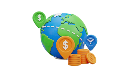 Global Financial and Connectivity Icons