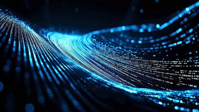 Abstract digital wave with binary code