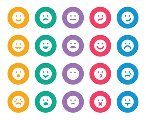 Rounded color glyph icons set for Emoji.