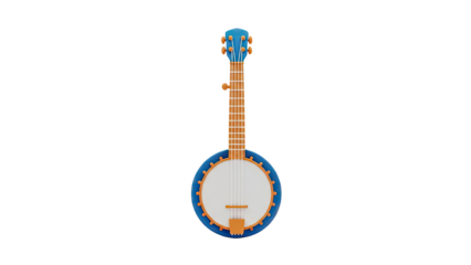 Blue and Orange Banjo Illustration