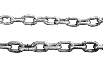 Close-up of Metal Chains on White Background