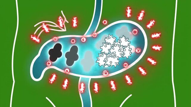 Futuristic Scan Showing Onset of Type 1 Diabetes with a Green Background Featuring White Outline of Organs and Blue