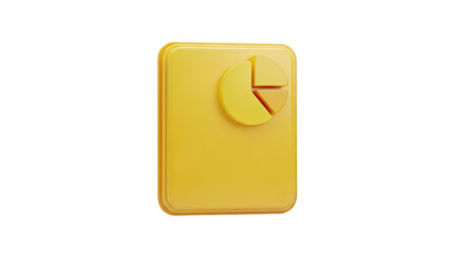 3D Yellow Pie Chart Icon