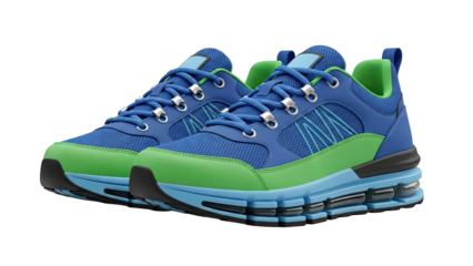 Blue and Green Athletic Sneakers