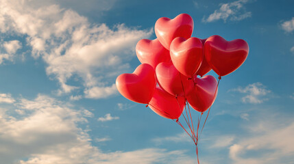 Fototapeta premium Pastel 3d hearts floating on a soft gradient background creating a romantic and dreamy atmosphere
