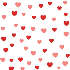 Red and Pink Heart Shapes on White Background hearts
