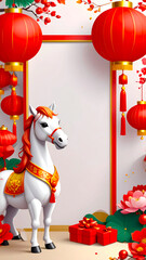2026 new years background with years of horse