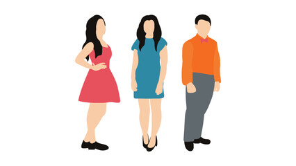 Fototapeta premium Diverse group of three people standing together, representing community and unity.