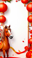 2026 new years background with years of horse