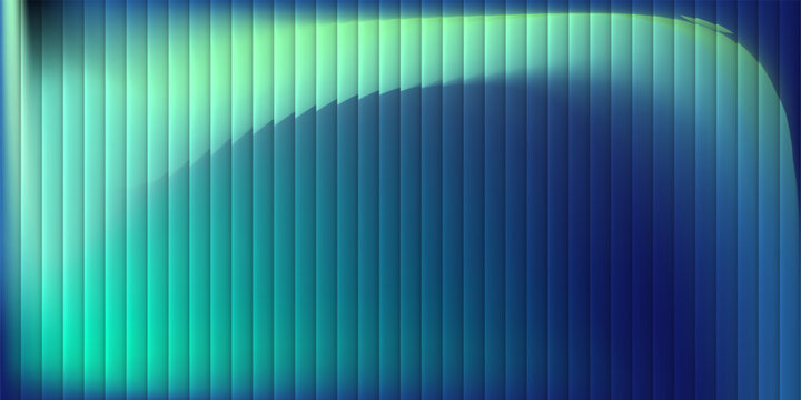 Reeded glass banner concept. Vector illustration with ripple glass texture effect. Futuristic vibrant ribbed banner. Modern colourful gradient background with glass displacement effect.