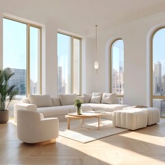 Sun-drenched urban sanctuary featuring contemporary comfort and expansive city vistas