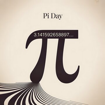Minimalist Pi Day Poster with Large Pi Symbol and Number Sequence