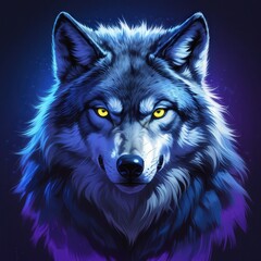 Grey wolf in dark forest, wildlife predator, moody cinematic scene