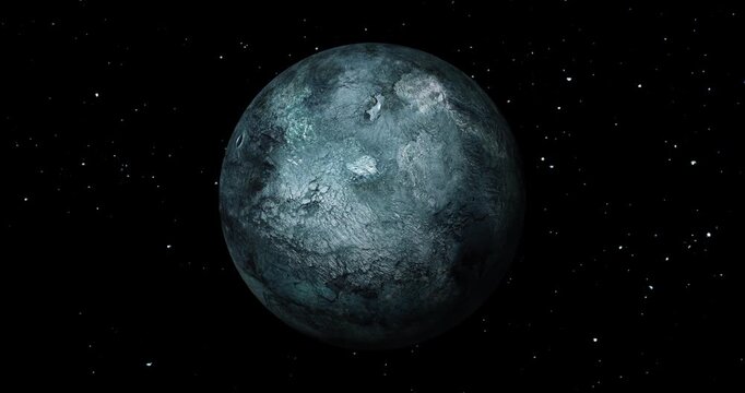 Calm Lunar Landscape with Digital Moon Illustration Video.